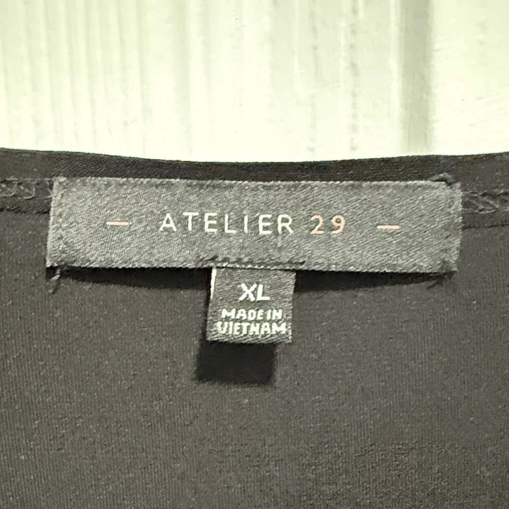 Elegant Black Blouse with Beaded Detail and tulip sleeves - Picture 2 of 5